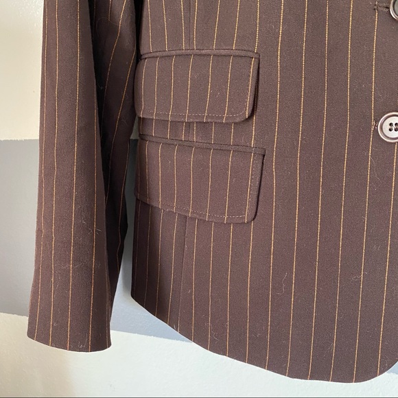 BCBGMaxAzria brown pinstripe professional blazer - Picture 5 of 16